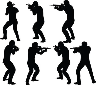 Businessman soldier shoot Stock Illustration