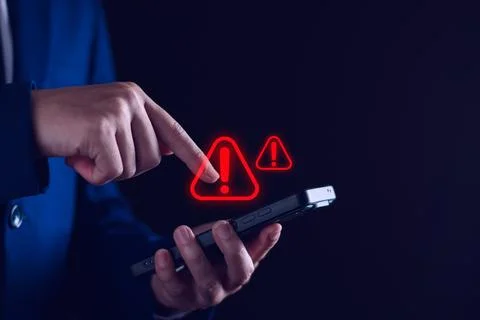 Businessman staff, programmer, developer using technology with triangle cau.. Stock Photos