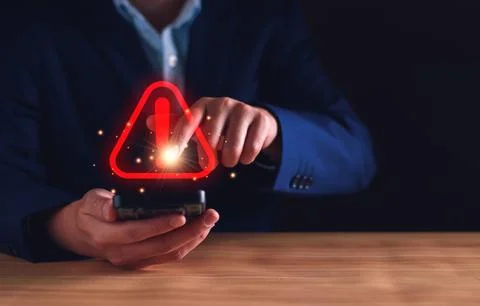 Businessman staff, programmer, developer using technology with triangle cau.. 库存照片
