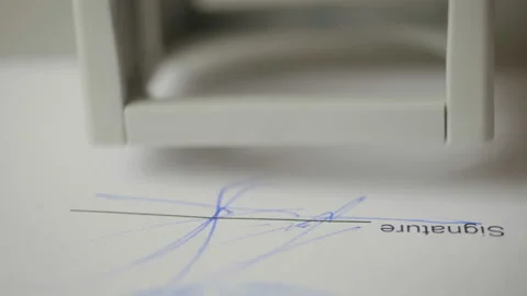Businessman Stamping Document Table, Director Approving Contract, Paperwork. Stock Footage 114574817