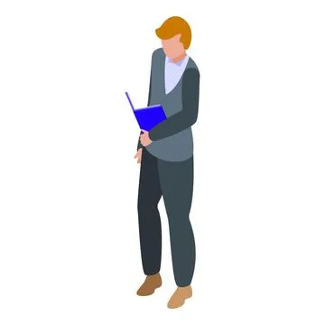 Businessman standing and reading a report Stock Illustration