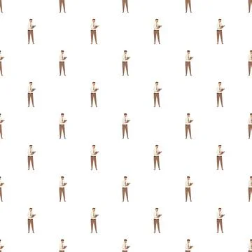 Businessman standing with clipboard seamless pattern background イラスト素材