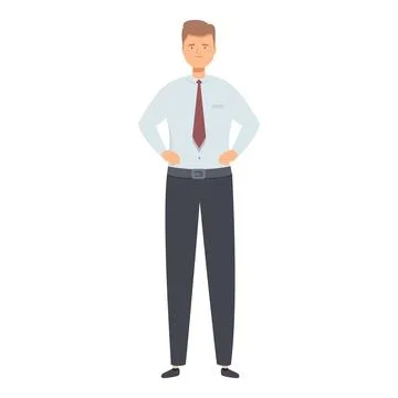 Businessman standing with hands on hips posing for business portrait Stock Illustration
