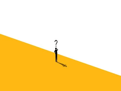 Businessman standing thinking of a problem on a safe space Stockillustratie