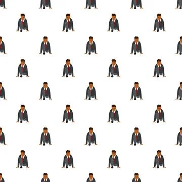 Businessman in starting position seamless pattern for business concepts Stockillustratie