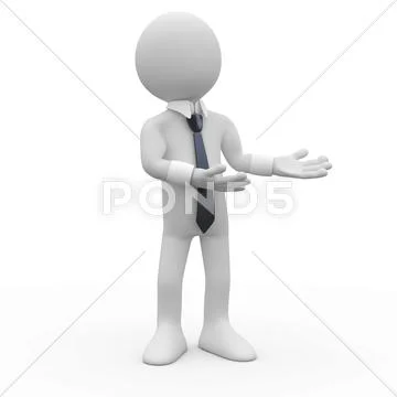Businessman still, pointing with both hands to the side Stock Illustration