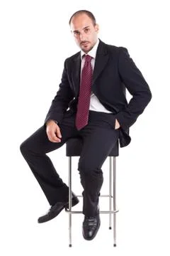 Businessman on a stool Stock Photos