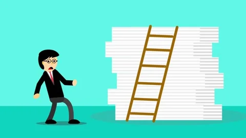 Businessman Stressed By Growing Paperwork Stack Animation 库存影片 331551801