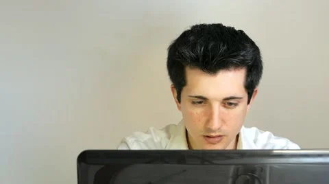 Businessman stressed out at the computer Stock Footage 61490968