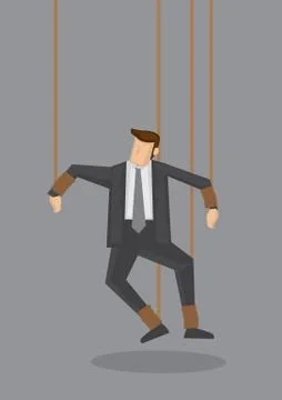 Businessman String Puppet Vector Concept Illustration Stock Illustration
