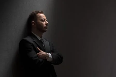 Businessman in studio Stock Photos