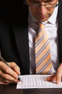 Businessman studying data Stock Photos