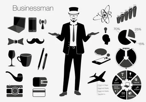 Businessman style elements Illustrazione stock