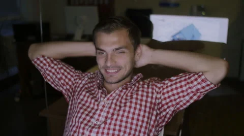 The businessman successfully completed the project Video stock 58013971