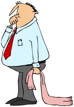 Businessman sucking his thumb Stock Illustration