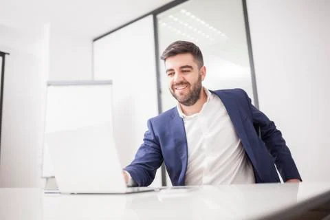 Businessman in suit accommodated Stock Photos