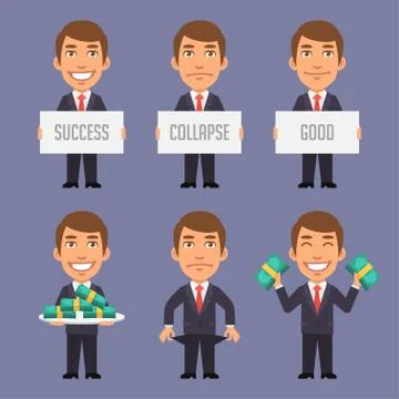 Businessman in Suit Holds Objects Part 3 Stock Illustration