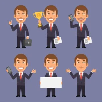 Businessman in Suit Holds Objects Part 2 Stock Illustration