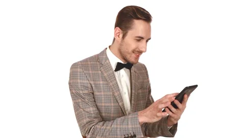 Businessman with tablet computer Stock-Footage 72031477