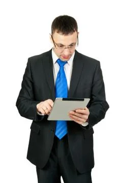 Businessman with tablet computer Stock Photos