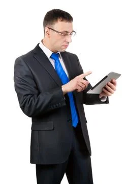 Businessman with tablet computer Stock Photos