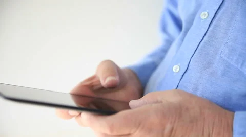 Businessman with tablet Stock Footage 55849157