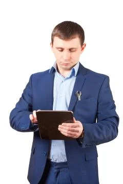 Businessman with tablet PC Foto stock