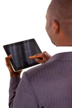Businessman with tablet Stock Photos