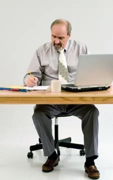 Businessman Taking Notes From A Computer Search Stock Photos