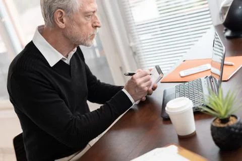Businessman taking notes on notebook 스톡 사진