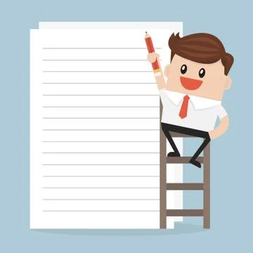 Businessman taking notes on paper. イラスト素材