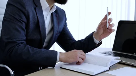 Businessman Talking About Project Stock Footage 76327309