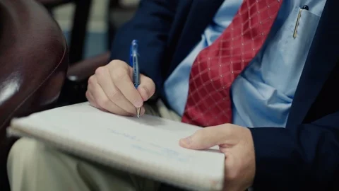 Businessman talking notes Stock Footage 90631550