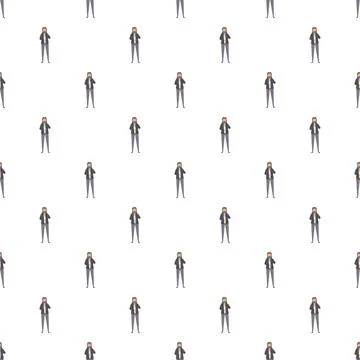 Businessman talking on phone pattern seamless background Illustrazione stock