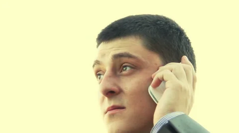 Businessman Talking on the Phone while Standing in Water Stock Footage 40307120