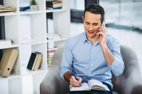 Businessman talking on the smartphone Stock Photos