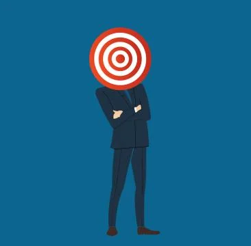 Businessman with target archery head vector Stock Illustration