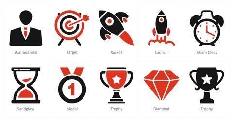 Businessman, target, rocket Stock Illustration
