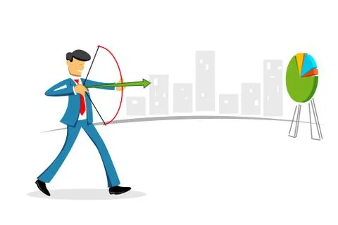 Businessman targeting on board Stock Illustration