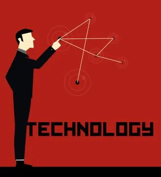 Businessman Technology Stock Illustration