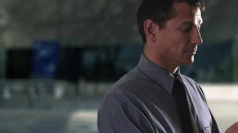 Businessman texting on tablet. Stock Footage 43632557