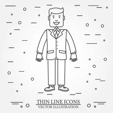 Businessman thin line icon. For web design and application interface, also .. Stock Illustration