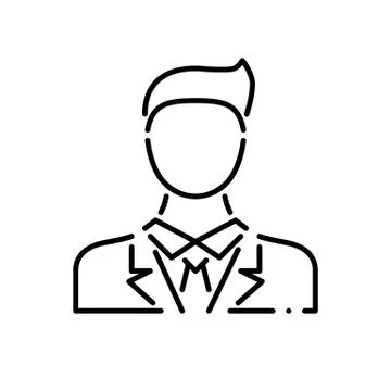 Businessman Thin Line Vector Icon Stock Illustration