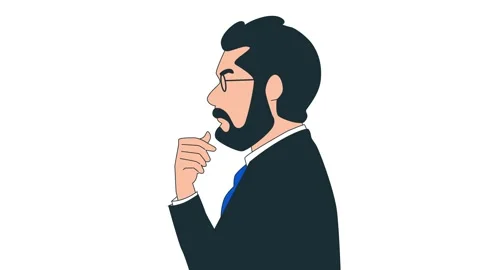 Businessman Thinking About Future Plans, Animated Business Concept Stock Footage 304773022