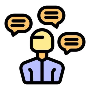 Businessman thinking about multiple talking points for a meeting Stockillustratie