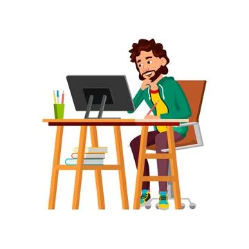 Businessman Thinking About Project Problem Vector Stockillustratie