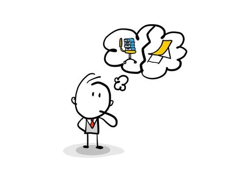 Businessman is thinking between rest or work. Stock Illustration