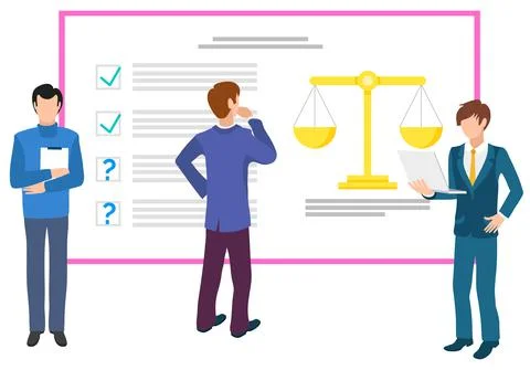 Businessman Thinking on Board Information Vector Stock Illustration