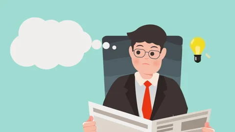 Businessman is Thinking Bubble Video stock 283889867