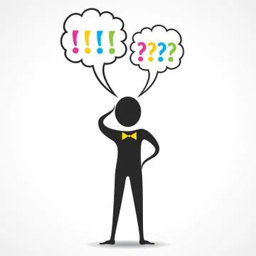 Businessman thinking concept - vector illustration Illustrazione stock